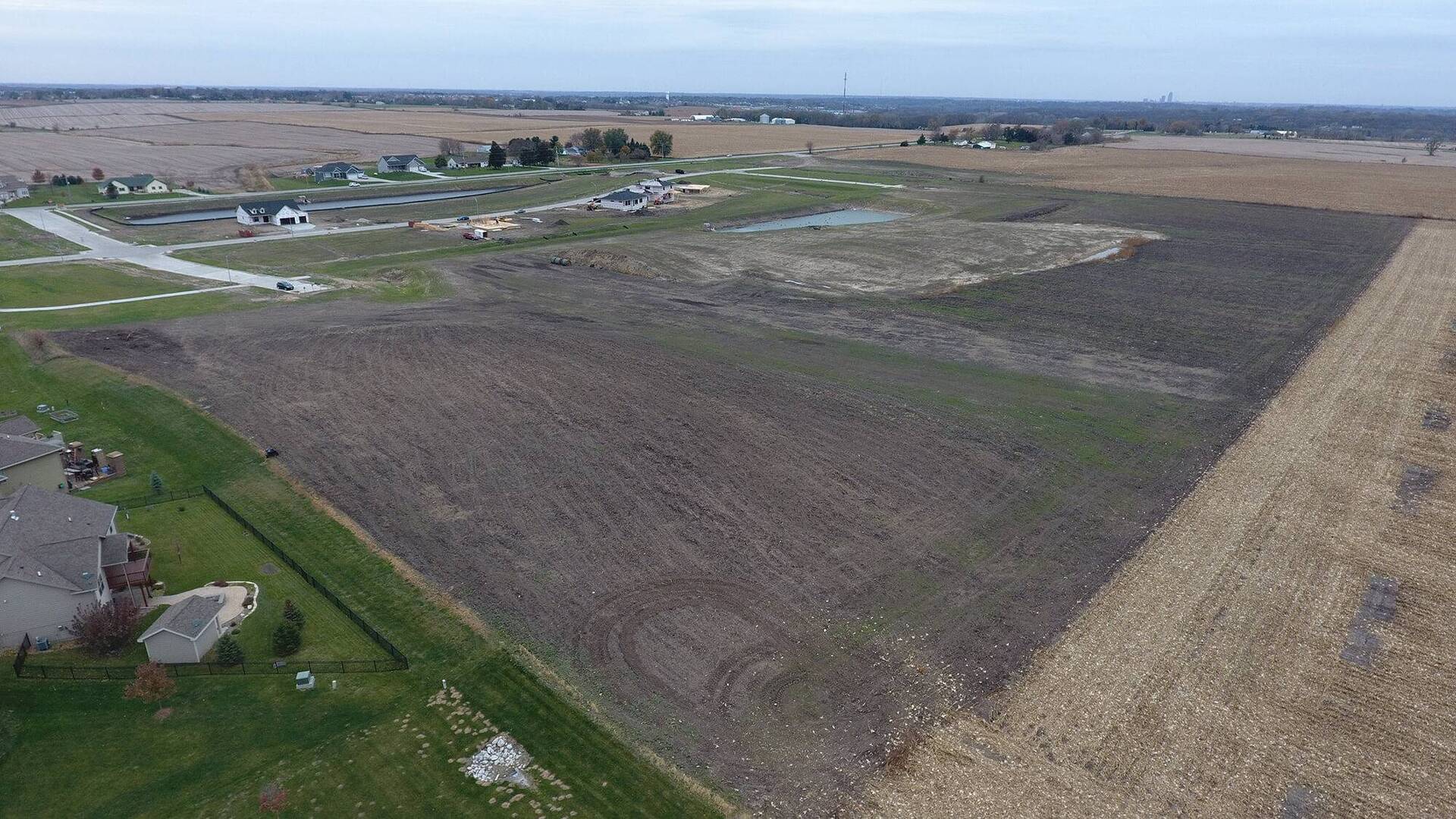 An aerial view of the Huber Grading project at Brookhaven Estates.